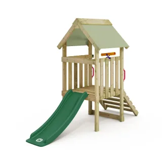 Spielturm für Kleinkinder My First Stilthouse 1 mit 60 cm Podest - Sicherer Kletterturm Massivholz Spielhaus für den Garten Outdoor Abenteuer Wickey