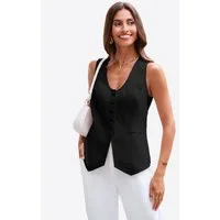 Imily Bela Anzugweste Damen Blazer-Weste mit Reverskragen (Packung, 1-tlg., 1per-Pack) mit Knöpfen