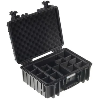 B&W Outdoor Case Type 5000 schwarz mit Facheinteilung