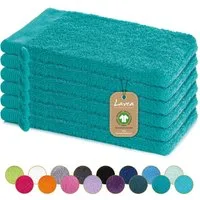 Lavea Waschhandschuh Bali Waschlappen 16x22 cm, Waschhandschuhe, kleine Handtücher, Weiches Bio-Baumwollfrottee (Set, 6-St), Gesichtshandtücher, GOTS-zertifiziert, extra saugstark mit 500g/m²