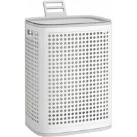 SONGMICS Wäschekorb mit Deckel, Wäschesammler Plastik, für Badezimmer, Waschküche, Wäschetonne schmal, Wäschebox platzsparend, Schlafzimmer, 75 L
