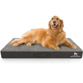 Knuffelwuff orthopädische Hundematte Ellenie aus Teddymaterial und Velours grau XXL
