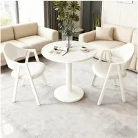 TWSOUL Essgruppe für 2 Personen – runder Esstisch 60 cm mit 2 Stühlen, moderner Esstisch für Küche, Wohnzimmer & Büro