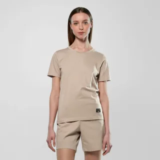SALEWA - Eagle Logo Patch T-Shirt Damen - Beige (Gr.32)