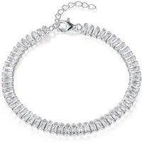 Schöner-SD Tennisarmband Glitzerarmband Kristallarmband Strass Armband 925 Silber, mit Zirkonia (synth)