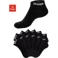 Bench. Sportsocken Damen Herren Tennis Kurzsocken (Packung, 12-Paar, Quarter socken Gr. 35-38 bis 47-48) mit Halbfußfrottee und Mittelfußgummi