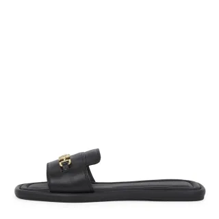 Tommy Hilfiger - Pantolette aus Leder mit Horsebit-Highlight schwarz - Gr. - 36