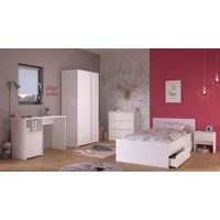 Parisot Jugendzimmer-Set Pirouette, farbige Einsätze drehbar- Rosa oder Grau, (Set, 6-tlg., Schreibtisch, Bett, Schubkasten, Kleiderschrank, Kommode, Nachttisch), komplettes Jugendzimmer, für alle Zielgruppen