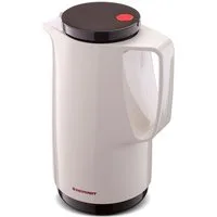 ROTPUNKT Isolierkanne 1,0 Liter Glaseinsatz I hochwertig I langlebig Ivoller Geschmack 760, 1 l, (Latte Macchiato), Glaskolben aus doppelwandigem Rosalin-Glas