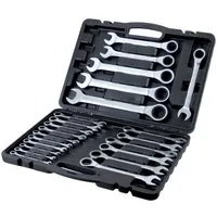 Walter Stahl Germany control Ringschlüssel 22-tlg. Ratschenschlüssel-Sets, 6-32mm (Set, 22 St., 22-teiliger Ratschenschlüssel-Sets), 72-Zahn-Zahnradantrieb, 5°Schwenkbereich