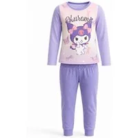 Hello Kitty Schlafanzug Hello Kitty Kuromi Mädchen Schlafanzug Langarm Pyjama Gr. 98–140 100% Baumwolle