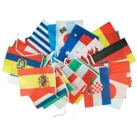 Goodymax Hängedekoration Internationale Wimpelkette Girlande Polyester-Stoff (14 x 20 cm / 9,00 Meter lang, 1 Wimpelkette), Fahnen, Fähnchen, Kette, Wimpelgirlande, Länder