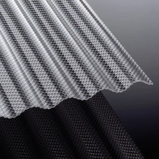 Acrylglas Lichtplatte | Tejesinus | Wellplatte | 76/18 | 3 mm | Breite 1045 mm | wabenstruktur | glasklar