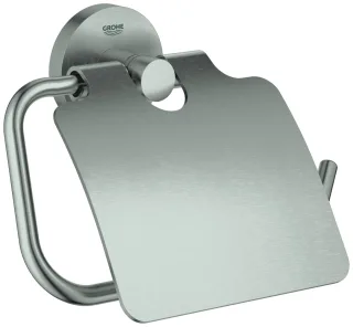 GROHE WC-Papierhalter Essentials 40367 Metall mit Deckel supersteel, 40367DC1 40367DC1