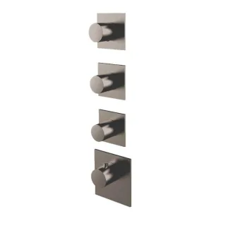 Herzbach Design iX PVD Fertigmontageset 21.523010.1.40 Black Steel, für Universal-Thermostat-Modul, eckig