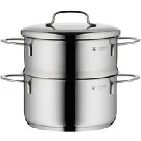 WMF Dampfgartopf Mini Dampfgarer mit Deckel, 16 cm, Cromargan® Edelstahl rostfrei 18/10 (1x Gemüsetopf mit Deckel/ Gemüsedämpfer mit Deckel 16 cm (Volumen 1,5l, Höhe 20 cm) - optimal für Herdplatten mit Ø 14,5 cm, 1-tlg., 1x Gemüsetopf mit Deckel 16 