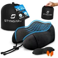 Styngard Nackenkissen Reisekissen, aus Memory-Foam inkl. Schlafmaske und Ohrstöpsel