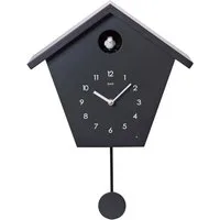 Cuco Clock Wanduhr Kuckucksuhr SCHWARZWALDHAUS, Pendeluhr Wanduhr, Moderne Schwarzwalduhr (25 x 28,5 x 12cm, Pendeluhr mit Nachtruhefunktion, Vogelgezwitscher)