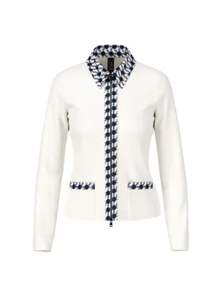 Marc Cain Sports - Jersey-Jacke mit Cube-Print-Details off-white - Gr. - 42