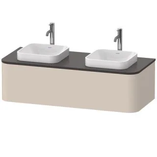 Duravit Happy D.2 Plus Konsolenwaschtischunterbau wandhängend Taupe Supermatt 1300x550x354 mm - HP49 HP4943B83830010
