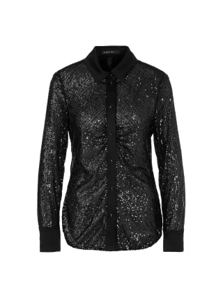 Marc Cain Collections - Bluse mit Minipailletten black - Gr. - 40