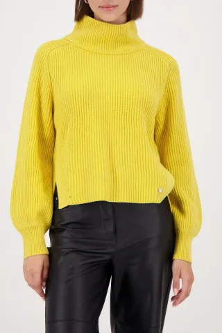 monari - Strickpullover mit Seitenschlitzen honey - Gr. - 40