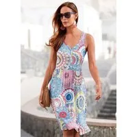 Vivance Jerseykleid mit Alloverdruck und V-Ausschnitt farbenfrohes Sommerkleid, Strandkleid, Trägerkleid, Druckkleid
