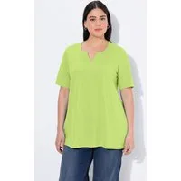 Ulla Popken T-Shirt T-Shirt A-Linie Tunika-Ausschnitt Halbarm