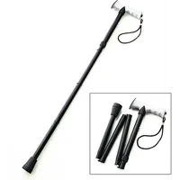 HAC24 Gehstock Gehhilfe Aluminium Gehstütze Schwarz Spazierstock mit Gelgriff, 1-tlg., Faltbar, Höhenverstellbar 83-93 cm