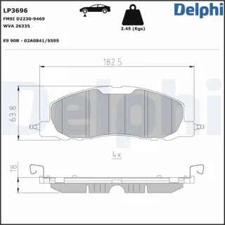 Delphi Bremsbel?ge vorne Ford Explorer LP3696