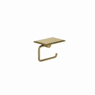 Kludi VELA R Toilettenpapierhalter mit Ablage Brushed Gold, 58971N0 58971N0