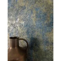 Newroom Vliestapete Lucian Dusty Blue Tapete Betonoptik Beton,Zement,Metallic, Blau Tapete Modern Beton - Betonoptik Betonwand Gold Industrial Glamour Zement Metallic für Wohnzimmer Schlafzimmer Küche, Betonwand