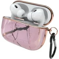 EAZY CASE Kopfhörer-Schutzhülle IMD Motiv Case kompatibel mit Apple AirPods Pro 2, Kratzschutz für Airpods Pro Lade Case Hülle Cover Rosa / Roségold