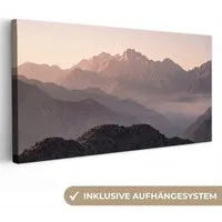 OneMillionCanvasses® Leinwandbild Panorama Panorama - Landschaft - Berge, Fotodruck (1 St), Wandbild, Deko Schlafzimmer Wohnzimmer Flur 40x20 cm