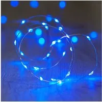 Lights4fun LED-Lichterkette 20er LED Micro Lichterkette blau batteriebetrieben