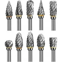 RACEL Frässtift 10x Hartmetall Frässtifte 3mm Schaft Fräser Set für Metall, Set, 10-tlg., Hartmetall (Wolframcarbid), 3 mm Schaft