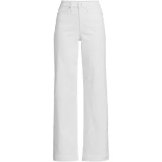 Jeans High Waist mit weitem Bein Farbig, Damen,  Weiß, Baumwoll-Mischung/Polyester-Mischung, by Lands' End