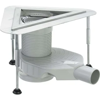 Viega Advantix Eckablauf Grundkörper 627003 DN 40/50, Edelstahl, glänzend, gerade, BH 110-200mm