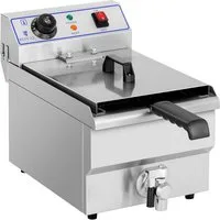 Royal Catering Fritteuse RCEF 10EH, 3200 W, 10 L Edelstahl Kaltzone mit Ablasshahn Gastronomie