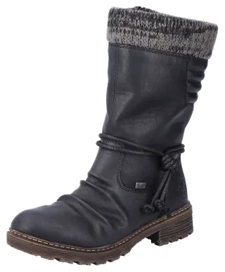 Rieker Winterstiefel, Winterboots, Blockabsatz, TEX-Membran, mit gestricktem Schaftrand