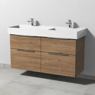 Sanipa 3way Waschtischunterbau zu Duravit Dura Square Waschtisch mit 4 Auszügen, Eiche-Kansas UM42259