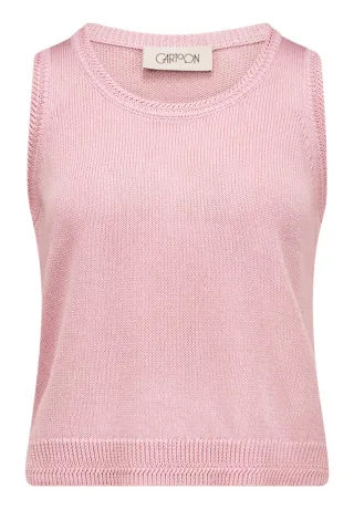 CARTOON - Ärmelloses Stricktop mit Rundhalsausschnitt pink - Gr. - 44