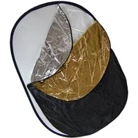 Dynasun Falthintergrund Reflektor 5in1 Oval Format 100x150cm, Zusammenfaltbarer Reflektor mit 5 Oberflächen Foto Video