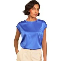 Love & Roses T-Shirt Love & Roses T-Shirt mit Satin-Front und Geo-Print (1-tlg)