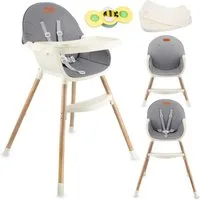MoMi Kinderstuhl Reki, 2in1 Hochstuhl mit 5-Punkt-Gurt bis 20 kg