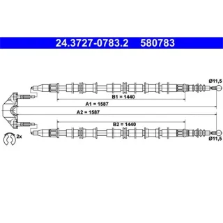 ATE Handbremsseil hinten Opel Astra G