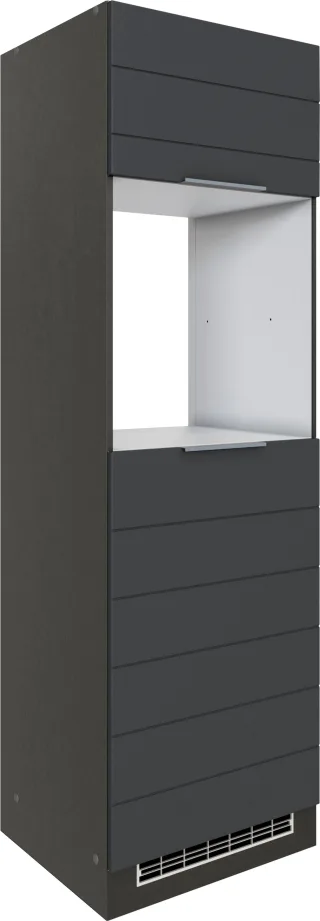 KOCHSTATION Backofenumbauschrank "KS-Luhe" 60 cm breit, hochwertige MDF-Fronten mit waagerechter Lisene