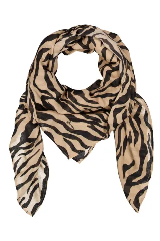 Garcia - Schal mit Allover-Print braun - Gr. - ONE SIZE