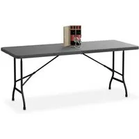 relaxdays Gartentisch klappbar, grau