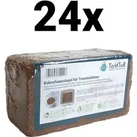 ToMTuR Kokosmulch Kokosfaserziegel - für Trenntoiletten, Komposttoiletten, Substrat, (24-St)
